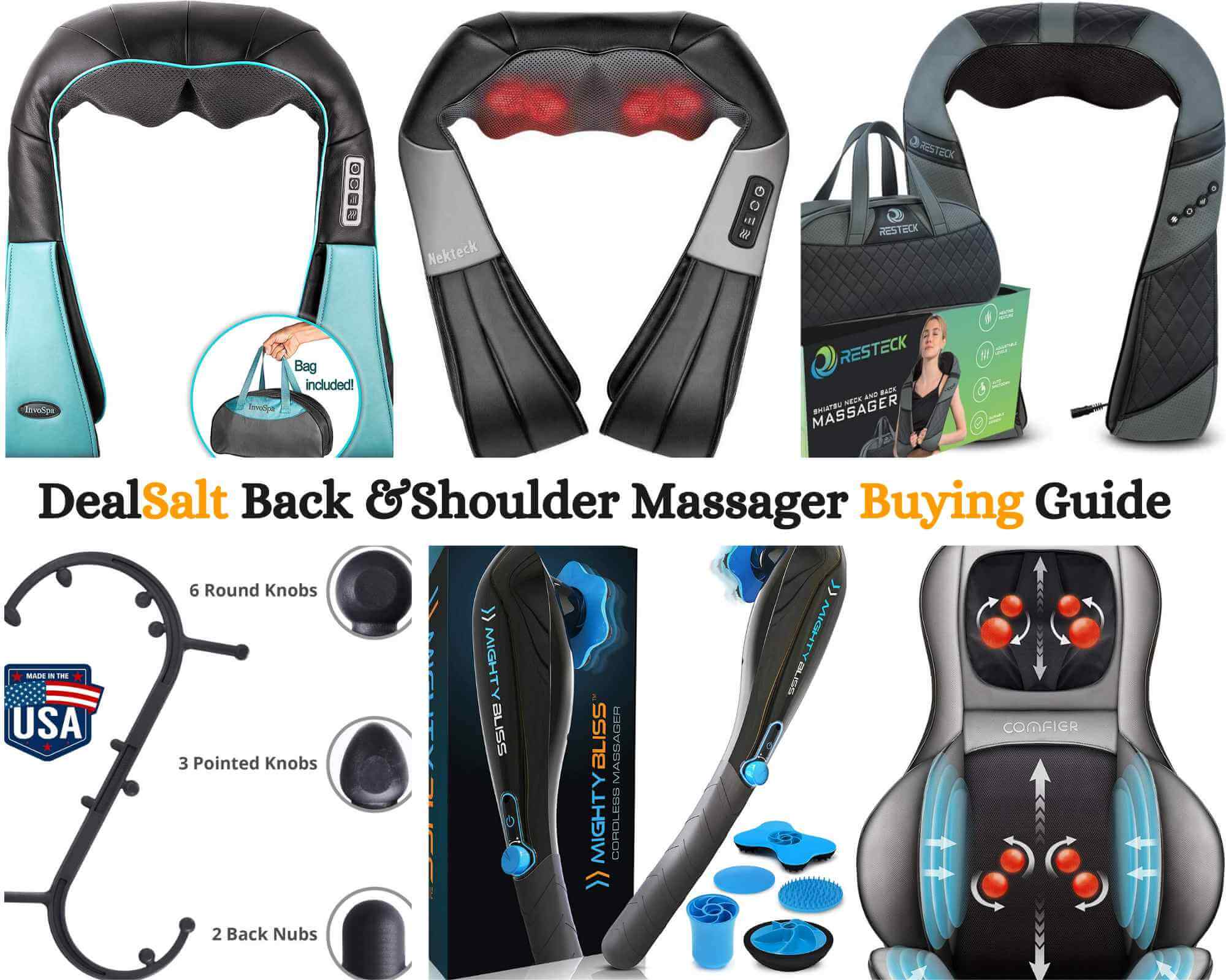 Hankeen Stress Relieving Massager, Cody Trend Back Shoulder and Neck  Massager